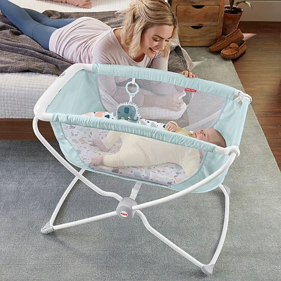 Fisher Price Fisher-Price® Rock With Me Bassinet Blue/white 6 Fisher Price Fisher-Price® Rock With Me Bassinet Blue/white - Image 6