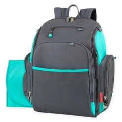 Fisher Price® Kaden Super Cooler Backpack Diaper Bag In Grey/Aqua