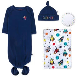 Fisher Price Fisher-Price® Captain Planet Size 0-3M 4-Piece Cap & Gown Set Navy