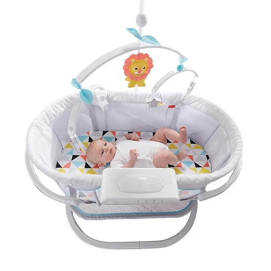 Fisher Price Fisher-Price® Soothing Motions™ Bassinet In Windmill Grey 2 Fisher Price Fisher-Price® Soothing Motions™ Bassinet In Windmill Grey - Image 2