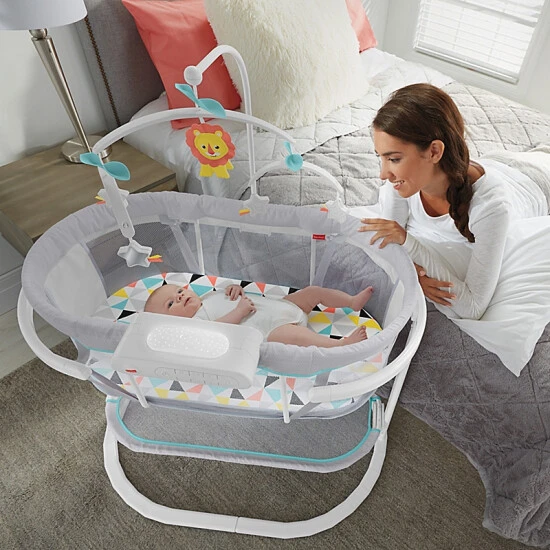Fisher Price Fisher-Price® Soothing Motions™ Bassinet In Windmill Grey 4 Fisher Price Fisher-Price® Soothing Motions™ Bassinet In Windmill Grey - Image 4