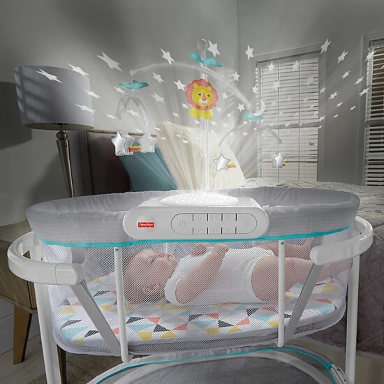Fisher Price Fisher-Price® Soothing Motions™ Bassinet In Windmill Grey 5 Fisher Price Fisher-Price® Soothing Motions™ Bassinet In Windmill Grey - Image 5