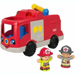 Fisher Price Fisher-Price Little People Helping Others Fire Truck, Musical Toy Fire Engine With Figures Multi